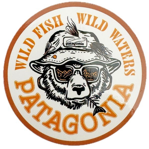 訳有 パタゴニア ステッカー ワイルド グリズリー PATAGONIA WILD FISH WILD WATERS GRIZZ ベア 熊 動物 アニマル シール カスタム 光沢拍卖