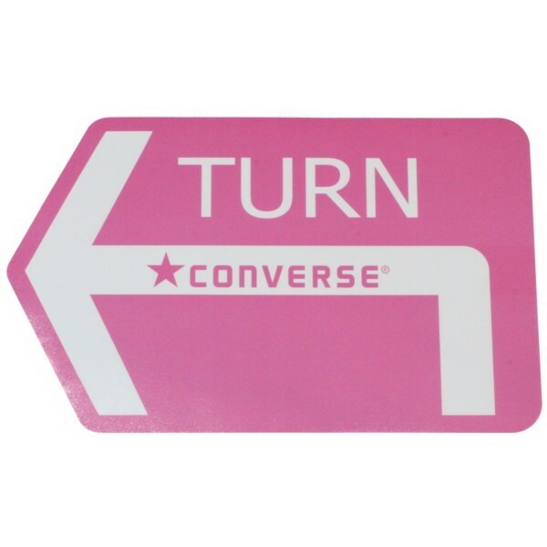 訳有 希少 非売品 コンバース ノベルティー ステッカー ターン 特大 桃色 CONVERSE STICKER TRUN 左折 ピンク スター 星 販促品 シール拍卖