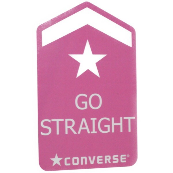 訳有 希少 非売品 コンバース ノベルティー ステッカー ゴー ストレート 特大 桃色 CONVERSE STICKER GO STRAIGHT スター 星 販促品 シール拍卖