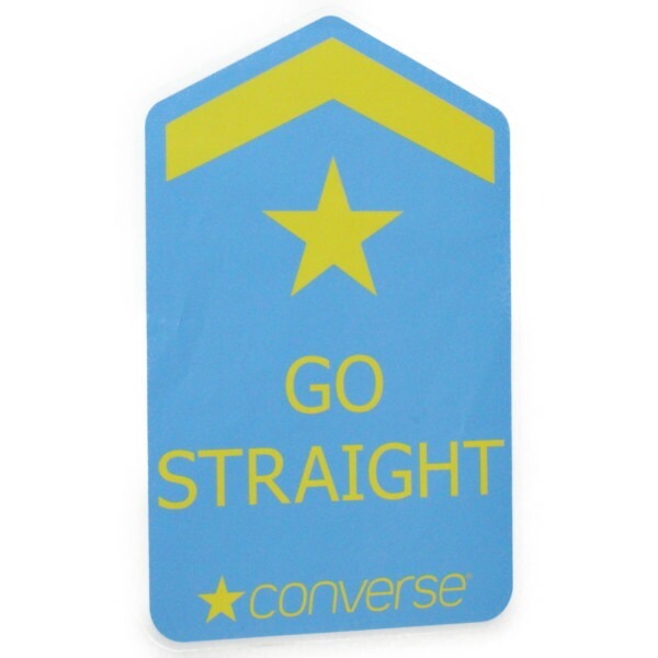 訳有 希少 非売品 コンバース ノベルティー ステッカー ゴー ストレート 特大 水色 CONVERSE STICKER GO STRAIGHT スター 星 販促品 シール拍卖
