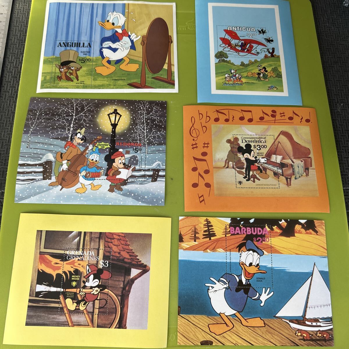 ★未使用 ディズニー切手シート レトロ ミッキー ドナルド チップ グーフィー ANTICUA BARBUDA DOMINICA GRENADA REDONDA ANGUILLA 外国拍卖