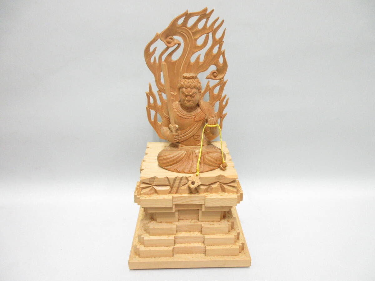 美術祭 仏具祭 仏像 ③ 木彫 不動明王 厄除 災難除け 置物 仏具 仏像 仏教 仏様 詳細は画像でご確認ください 拍卖
