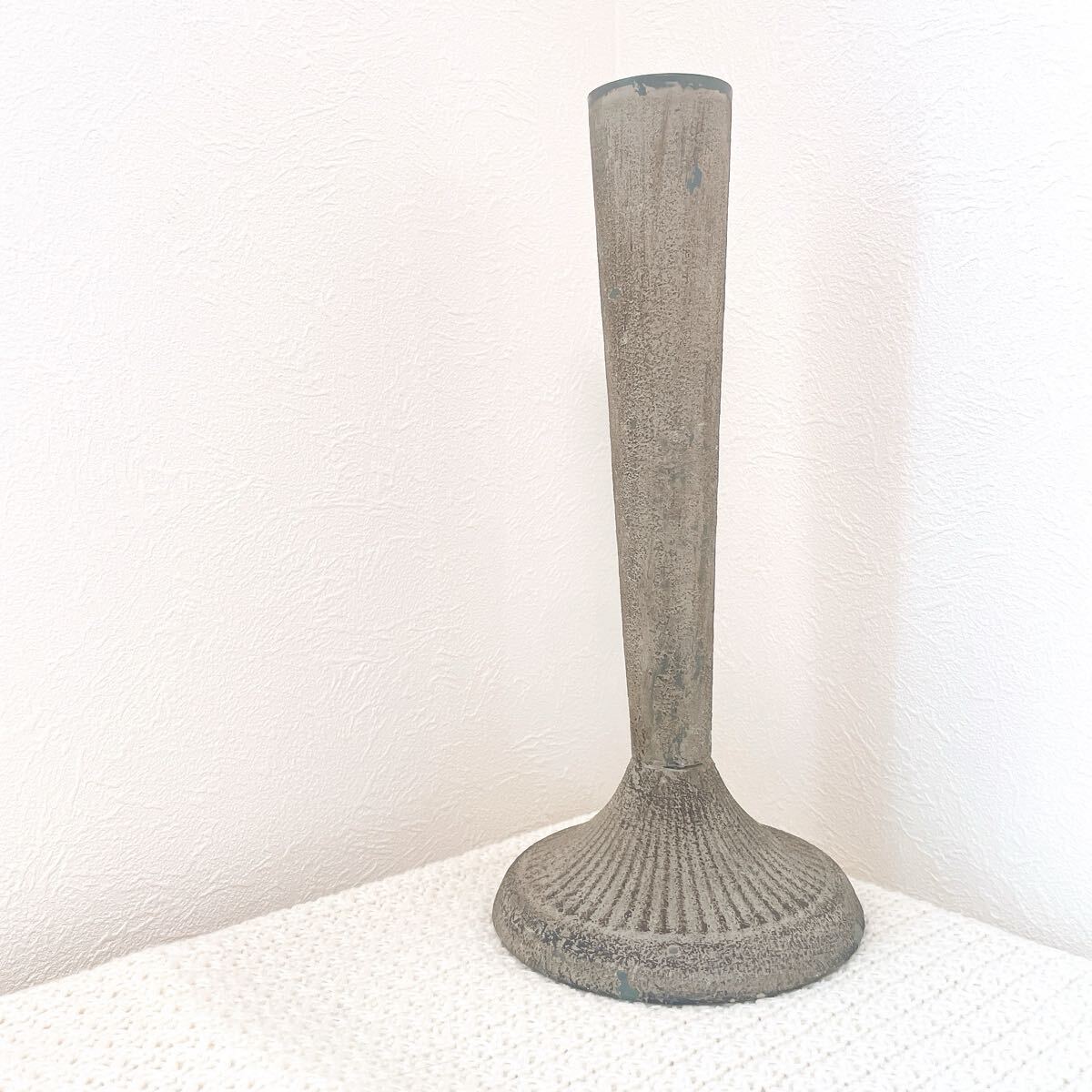 アンティーク花瓶フラワーベース花器シャビーシック一輪挿し インテリア家具グレーGRAYヴィンテージ花フラワー観葉植物おしゃれ可愛い拍卖