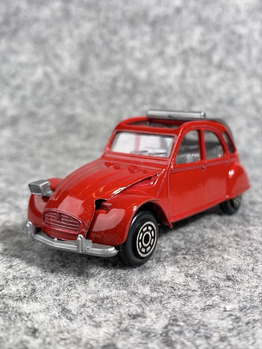 ビンテージ フランス製 norev jet-car ミニカー 8.8cm CITROEN 2CV6 赤 1/43 ★ シトロエン ノレブ 2CV 2866 FR 69 旧車 レッド拍卖