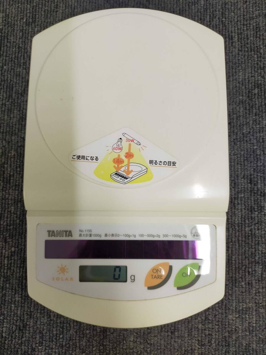 E12-20251010-65 「TANITA タニタ ソーラークッキングスケール No.1155 日本製 キッチンスケール 動作確認済み」計量器 軽量拍卖