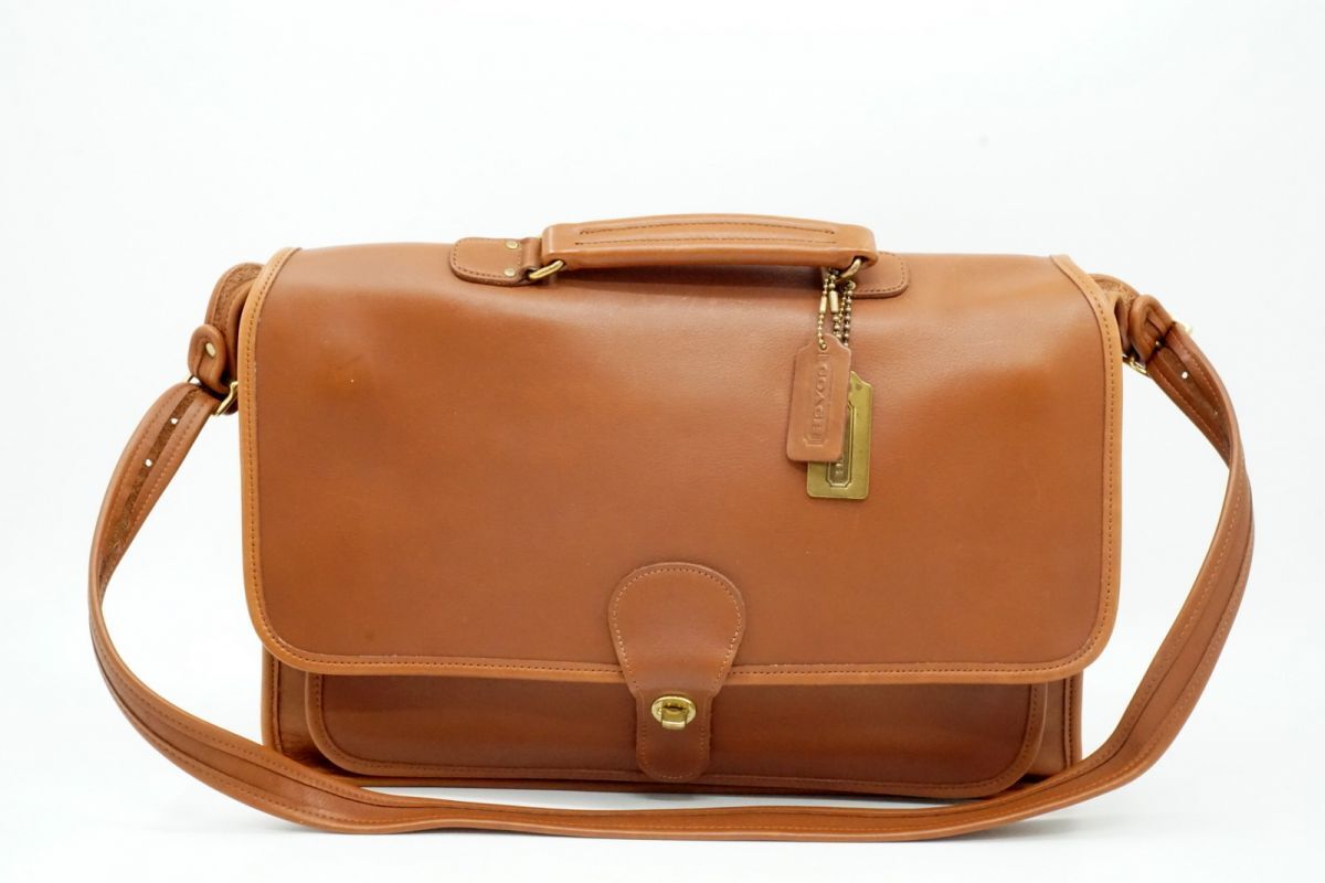 オールド コーチ ヴィンテージ 2way ショルダーバッグ ブリーフケース ビジネス レザー 茶 ブラウン COACH 4139h拍卖