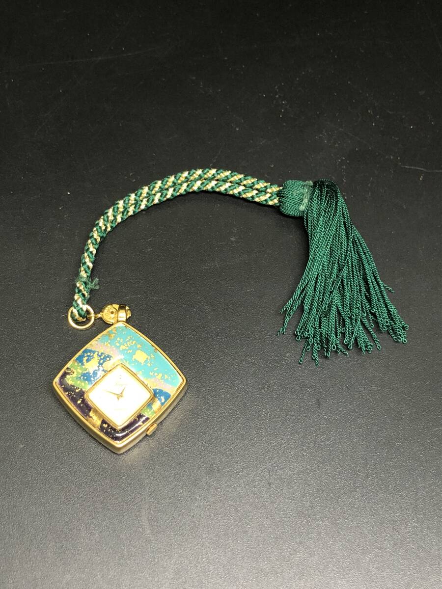 【京七宝】花釉 かゆう 和装時計 クォーツ 七宝焼 和装小物 拍卖