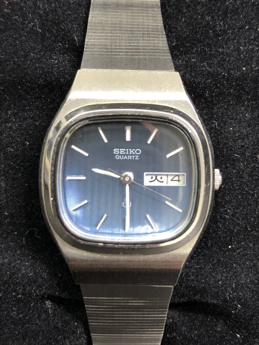 【電池交換済み】SEIKO セイコー ジョイフル 腕時計 3423-5000 クオーツ デイデイト 青文字盤 純正ブレス レディース レトロ拍卖