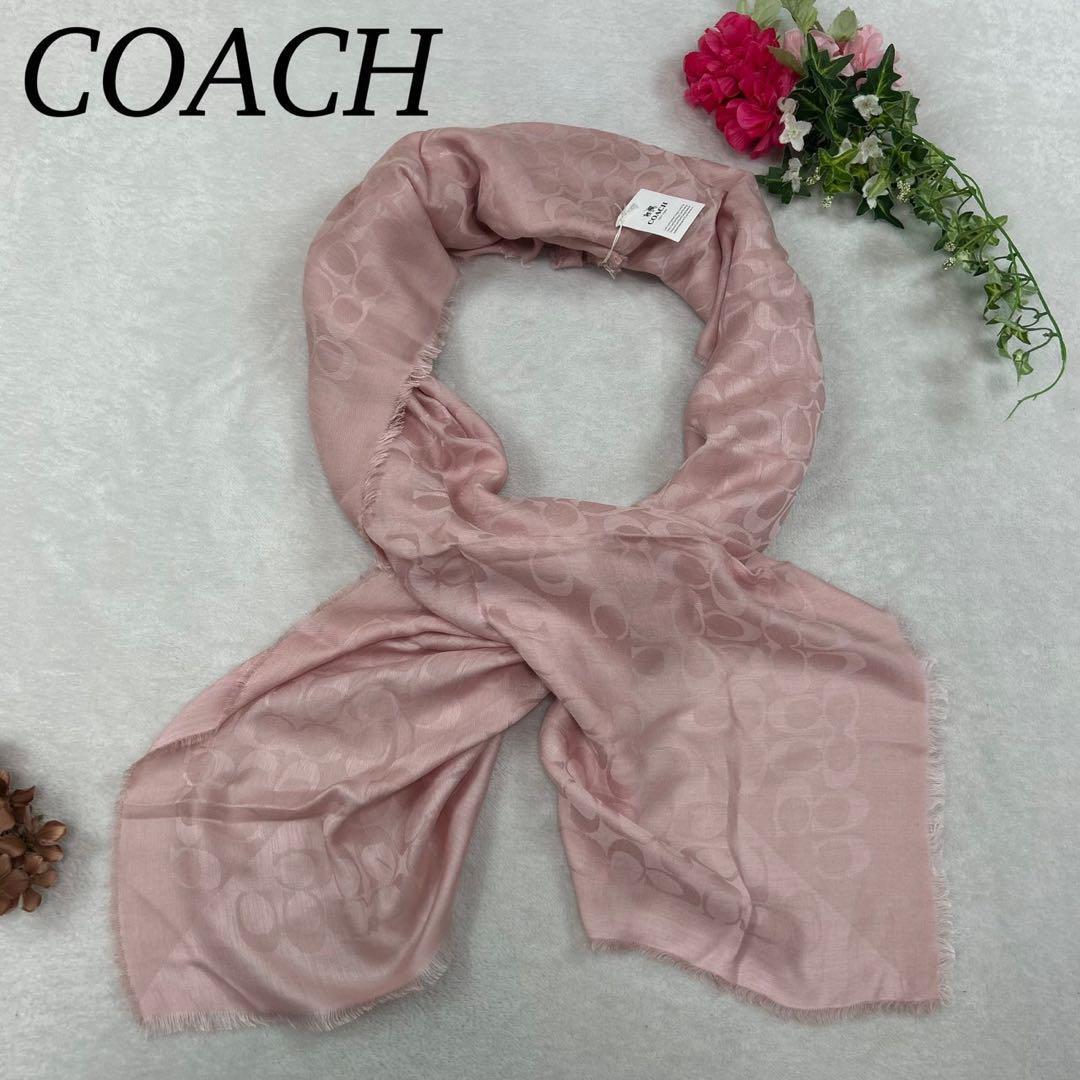 R66 新品未使用 タグ付き コーチ シグネチャー ストール レディース拍卖