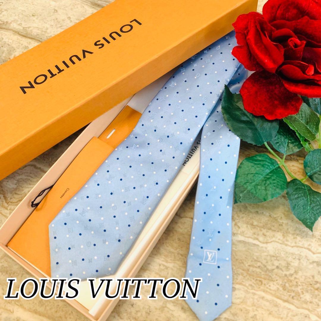 N6 ルイヴィトン モノグラム 総柄 ロゴ刺繍 M70568 ネクタイ メンズ拍卖