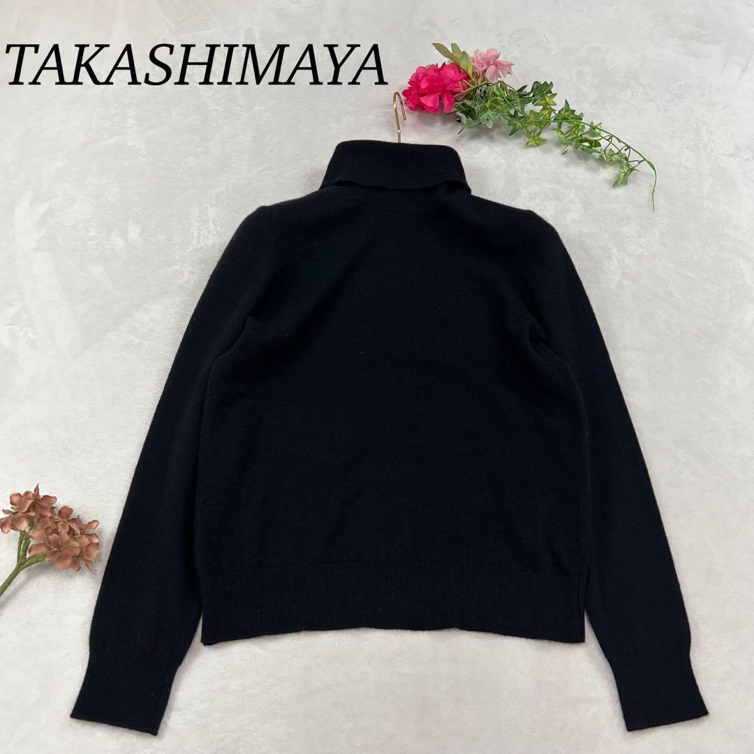 J18 美品 M タカシマヤ カシミヤ100% ハイネック ニット レディース拍卖
