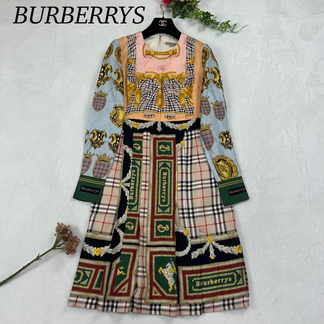 H107 希少 美品 M 40 バーバリー パッチワークドレス レディース拍卖