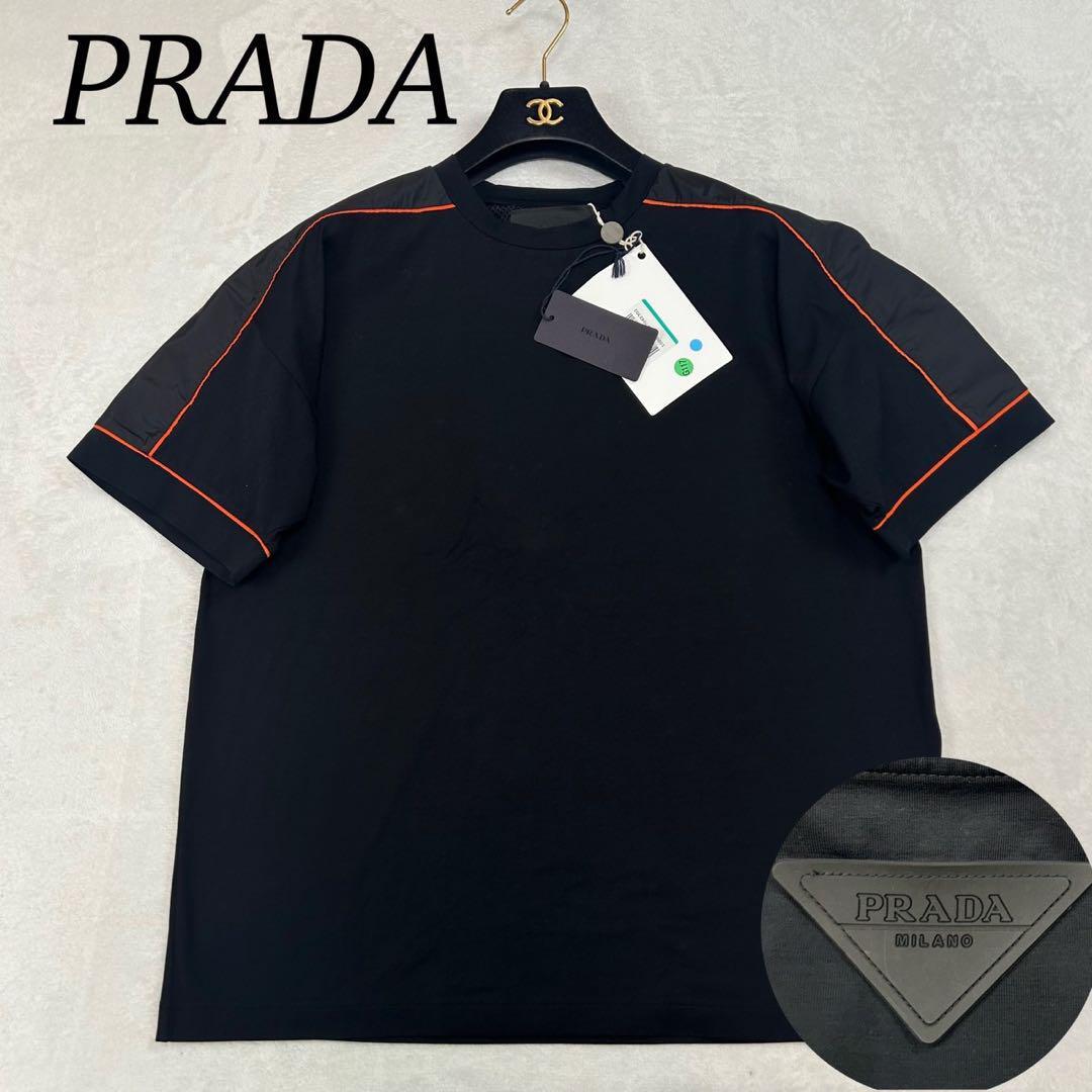 J219 新品未使 タグ付き M プラダ 三角ロゴ イタリア製 Tシャツ メンズ拍卖
