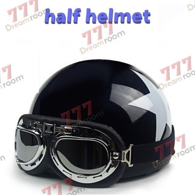 American ハーフヘルメット ゴーグル付【F-151】半キャップ コルク バイク フリーサイズ アメリカン メンズ レディース ユニセックス拍卖