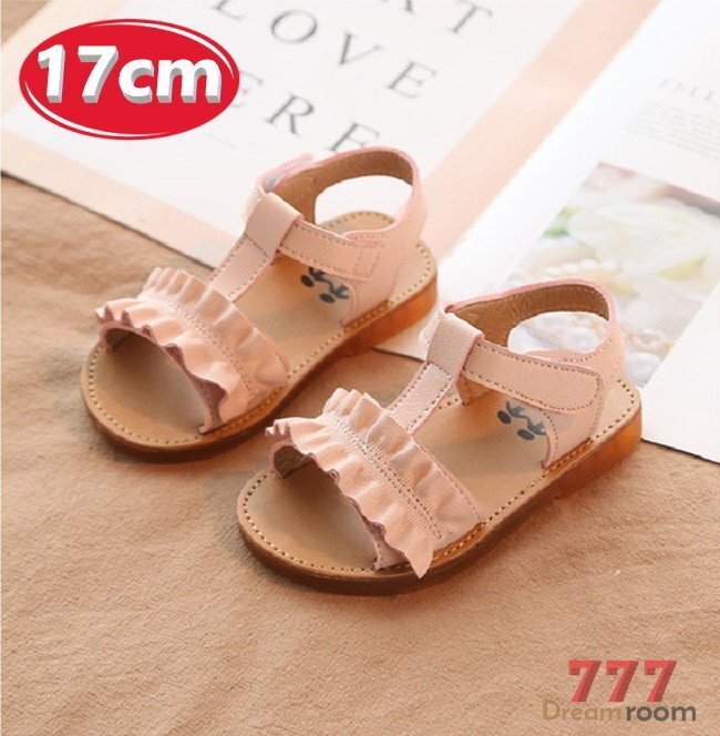 kids 滑り止め付き フリルベルト サンダル 【ピンク 17cm】 韓国子供服 キッズ滑り止め付き フリルベルト フォーマル 女の子拍卖