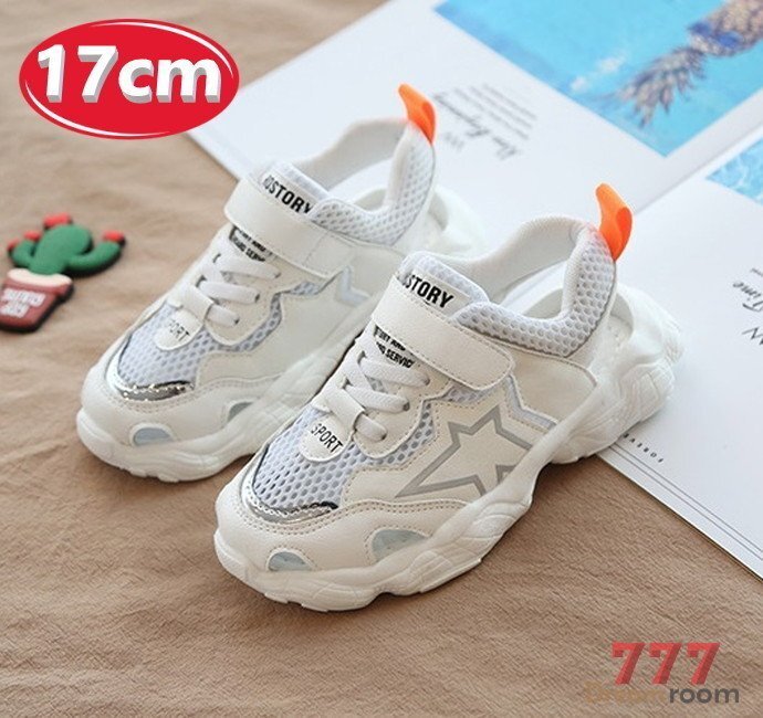 kids 滑り止め付き!メッシュ スニーカーサンダル 【ホワイト 17cm】 韓国子供服 キッズ ビーチサンダル 子供用 女の子拍卖