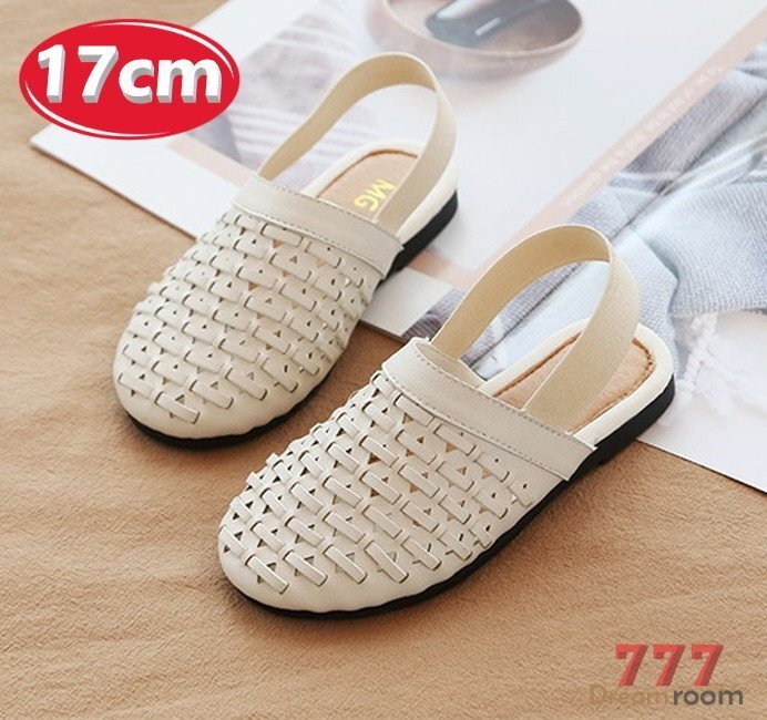 summer メッシュ編み込み スリッポン 【ホワイト 17cm】 韓国子供服 キッズ ビーチサンダル 子供用 女の子拍卖