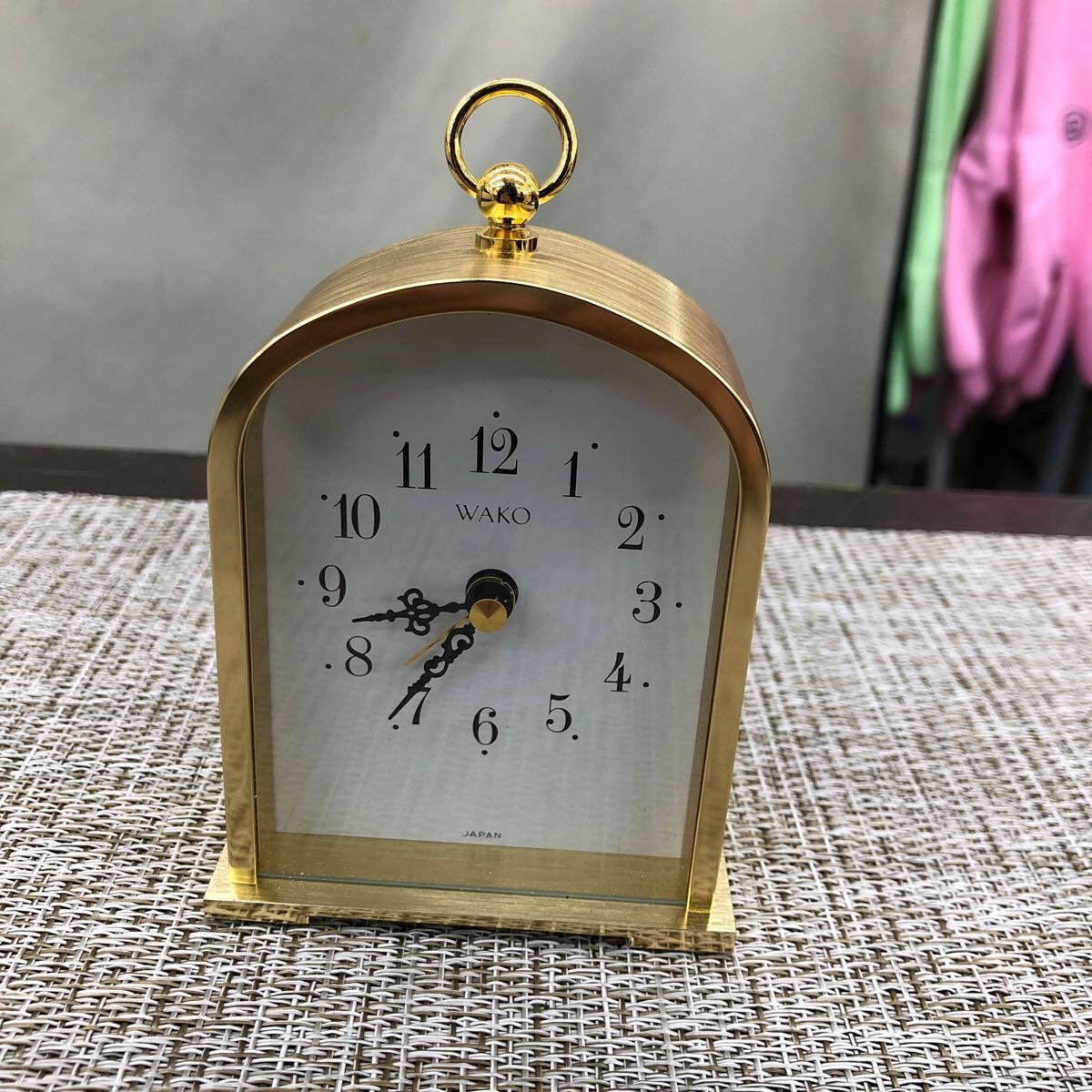 【中古品】WAKO 銀座和光 目覚まし時計 置時計 昭和レトロ ゴールド アンティーク 時計 WAKO 置き時計拍卖