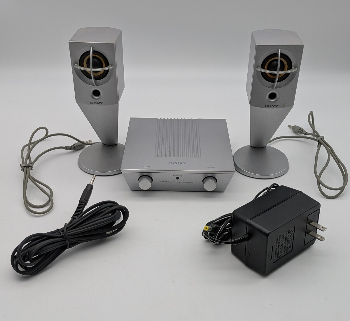 F/ SONY STEREO AMPLIFIER SRS-Z1PC ソニー アクティブスピーカー シルバー 通電のみ確認済拍卖