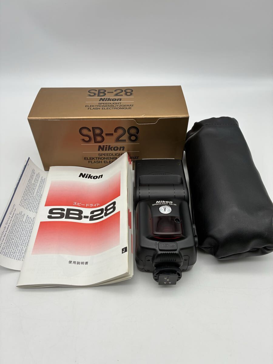 F/ Nikon ニコン SPEEDLIGHT SB-28 ELEKTRONENBLITZGERAT FLASH ELECTRONIQUE 通電のみ確認 取説元箱付き拍卖