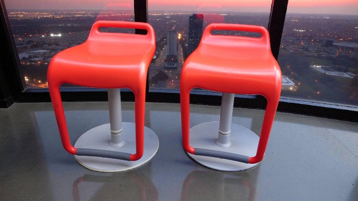 Segis カウンターチェア Noon レッド シルバー スツール イタリア製拍卖