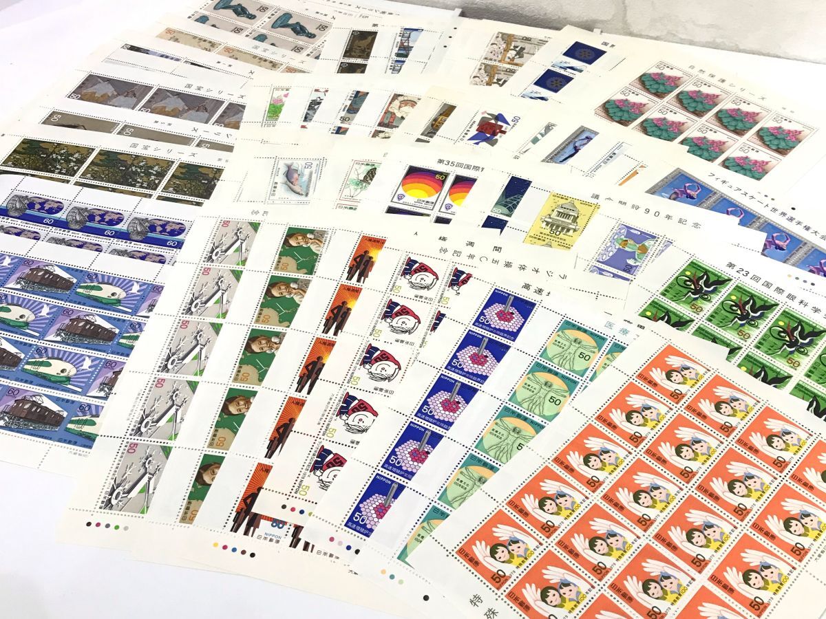 θ【未使用品/切手まとめ】切手シート 約50,400円分 記念切手 60円切手 50円切手 自然保護シリーズ 相撲絵シリーズ 本体のみ S98969531690拍卖