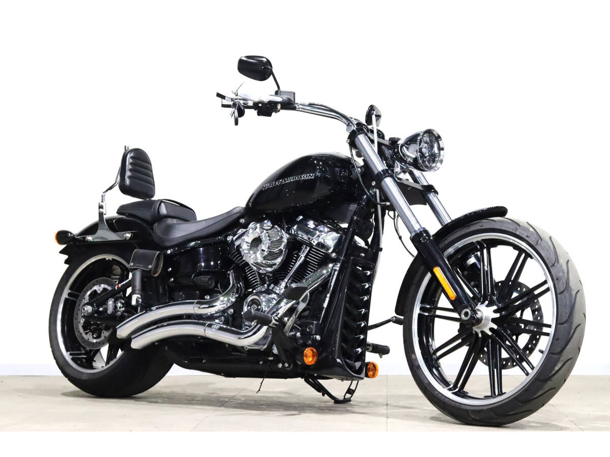 ハーレーFXBRS ブレイクアウト 2019y 低走行 5219km チューニング済 TRIJYAトリプルツリー ハンドル バンスマフラー 260mm ETC 検8/10拍卖