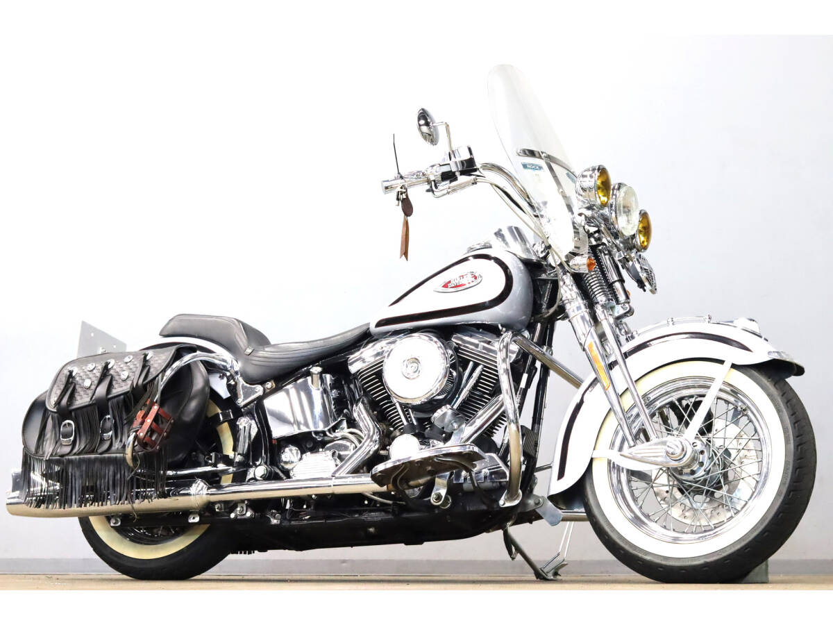 ハーレー FLSTS ヘリテイジスプリンガー 1999y EVO最終 国内ディーラー車 26030km 低走行 ストック キャブ車 フリンジサドルバッグ拍卖