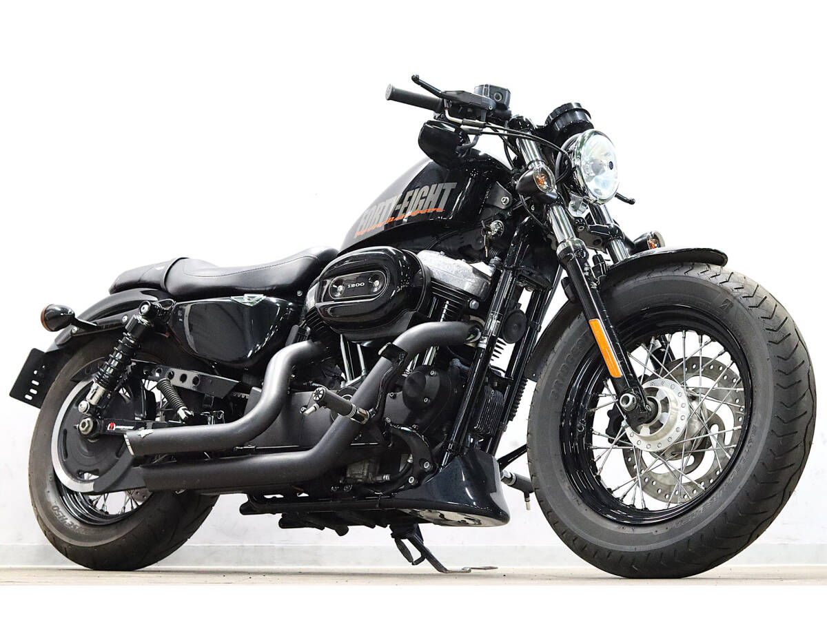 ハーレー XL1200X フォーティーエイト 2015y 24239km V&Hマフラー チンスポ ドラッグバーハンドル 2名乗車登録拍卖