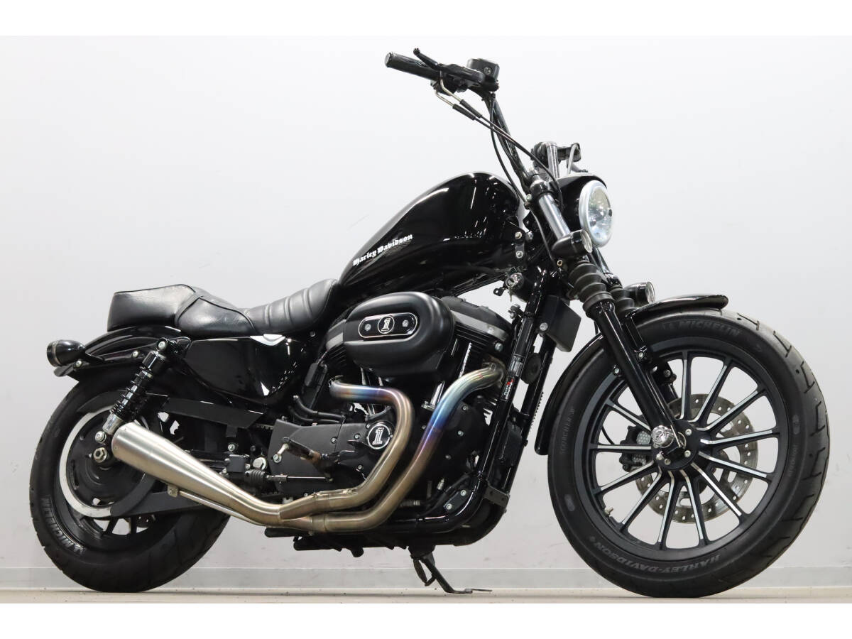 ハーレーXL883N アイアン 2014y 404km 低走行 Trampマフラー エイプハンドル タンクUP コイル移設 サイドナンバー拍卖