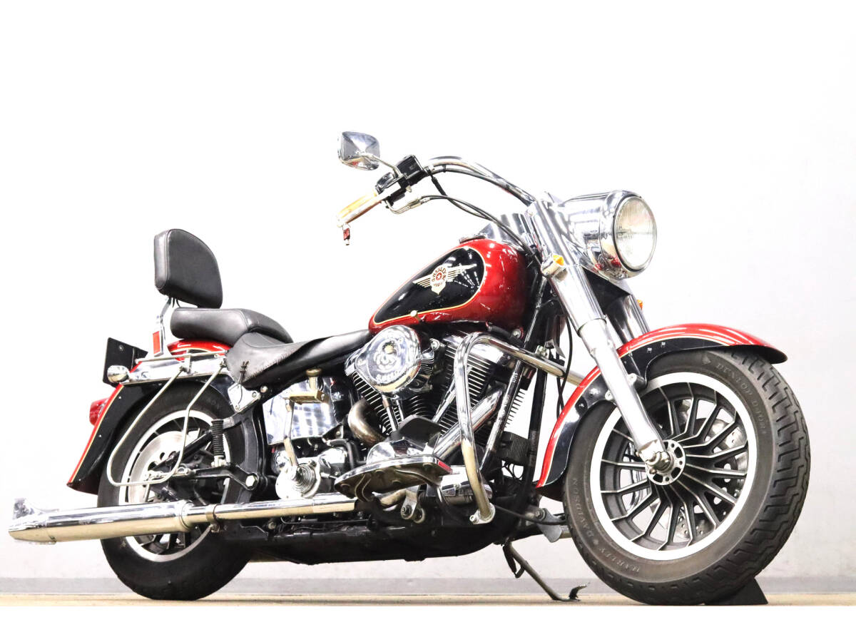 ハーレー FLSTF ファットボーイ 1998y 後期EVO FLHカスタム 独立管フィッシュテール キック/セル併用 キャブ DYNA-S キャストホイール拍卖