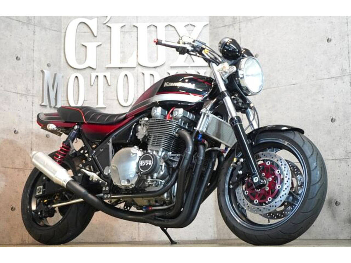 ゼファー1100 カスタムペイント モリワキモナカマフラー 社外ホイール タックロールシート バックステップ モリワキカバー拍卖