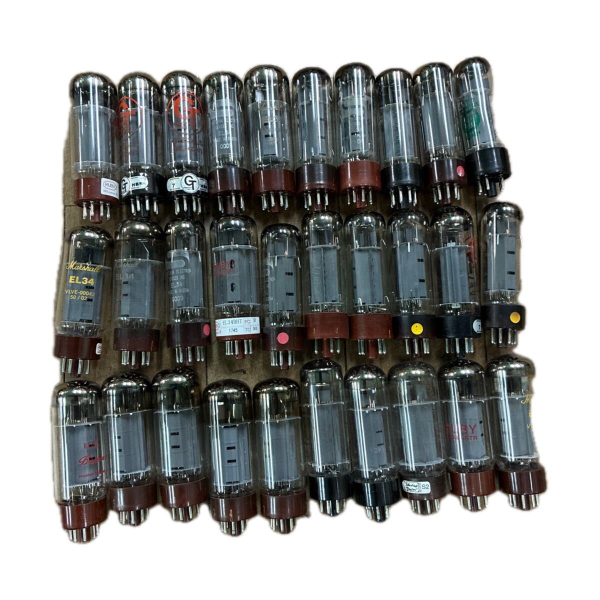 EL34 真空管 30本セット ジャンク品 中古ギターアンプ取り外し 動作品・不動品混在 まとめ売り拍卖