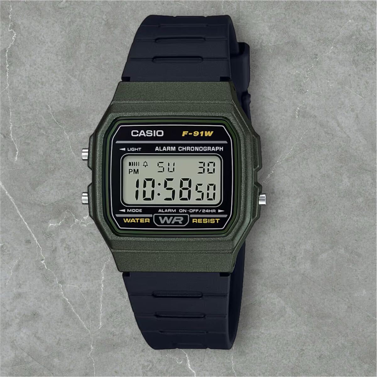 CASIO 腕時計 カシオ F-91WM-3A チープカシオ 新品 カーキ Standard classic 黒 ブラック ウォッチ watch ミニマルデザイン ミニマリスト拍卖
