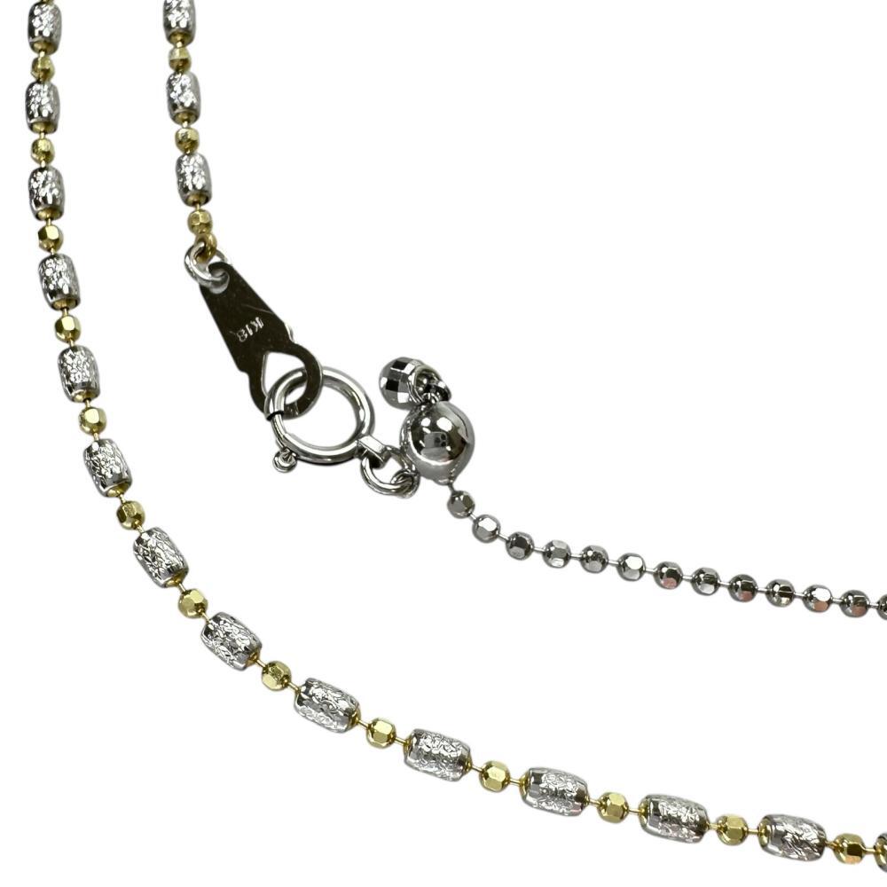 2カラーデザイン バイカラー ネックレス K18ゴールド 6.9g 45cm レディース拍卖