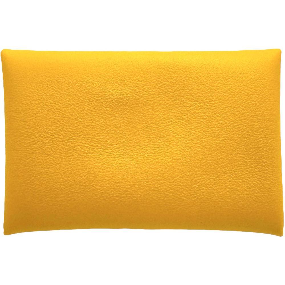 HERMES/エルメス カルヴィ コインケース B刻印(2023年製) レザー イエロー/ネイビーレザー レディース拍卖