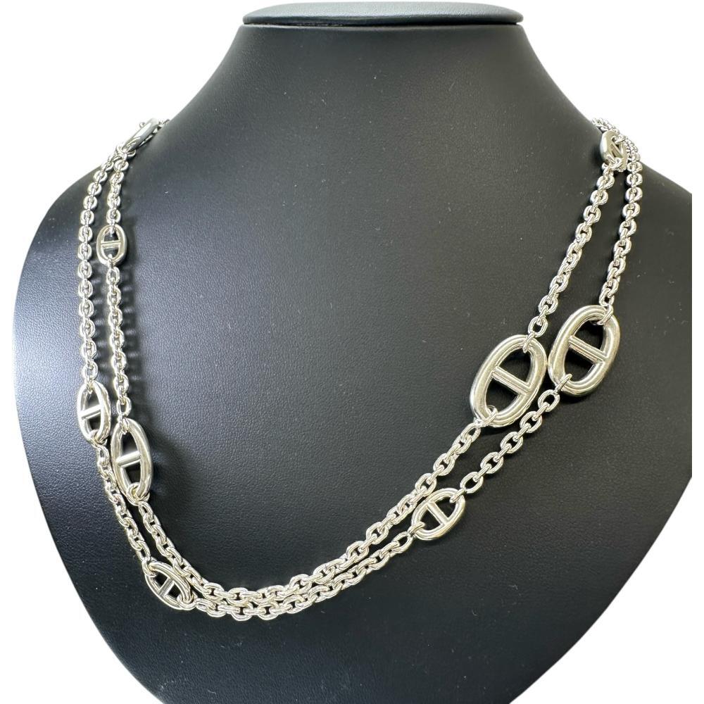 HERMES/エルメス ファランドール120 ロング ネックレス シルバー925 98.6g 120cm レディース拍卖