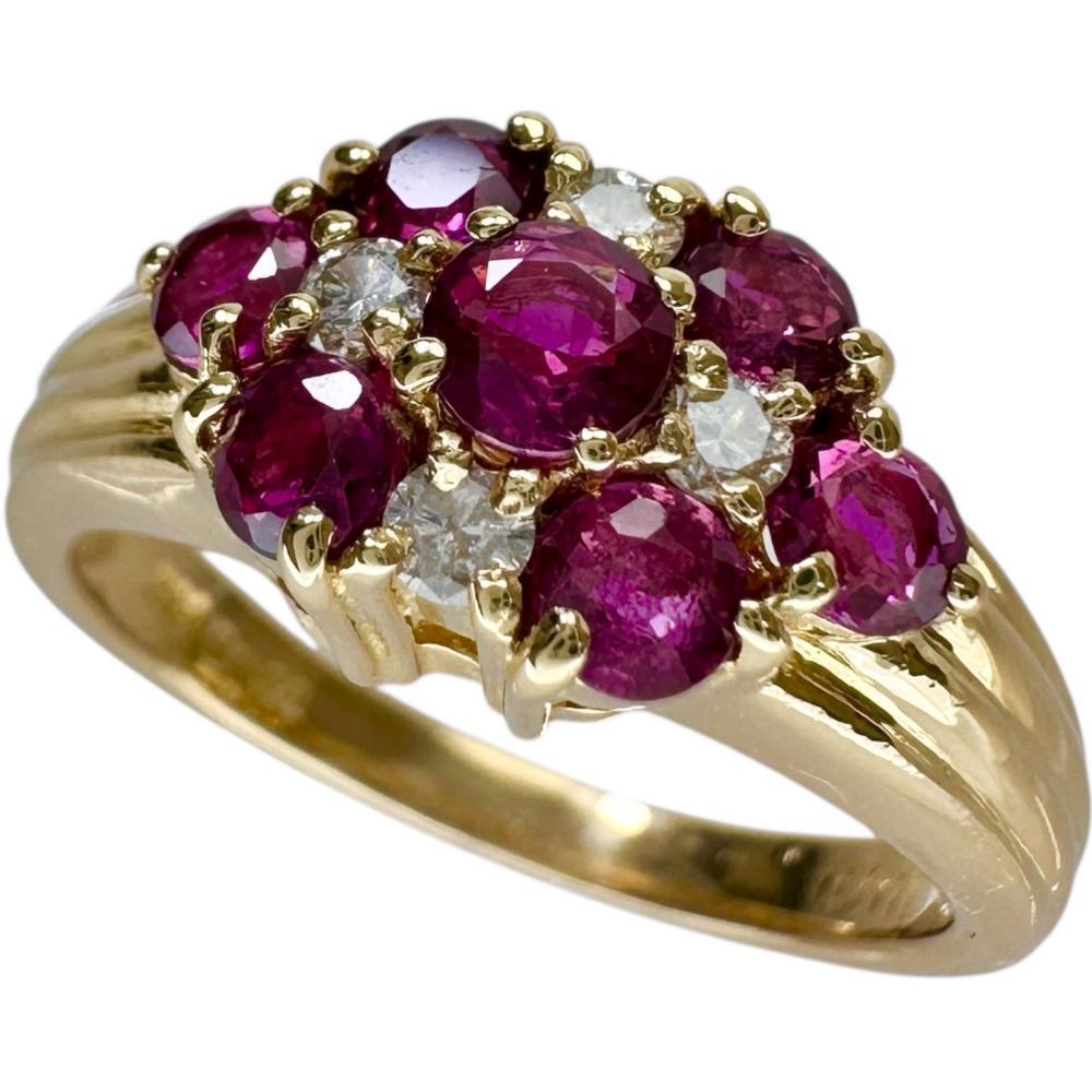 11号 ルビー 計1.00ct ダイヤモンド 計0.14ct リング・指輪 K18ゴールド 5.0g レディース拍卖