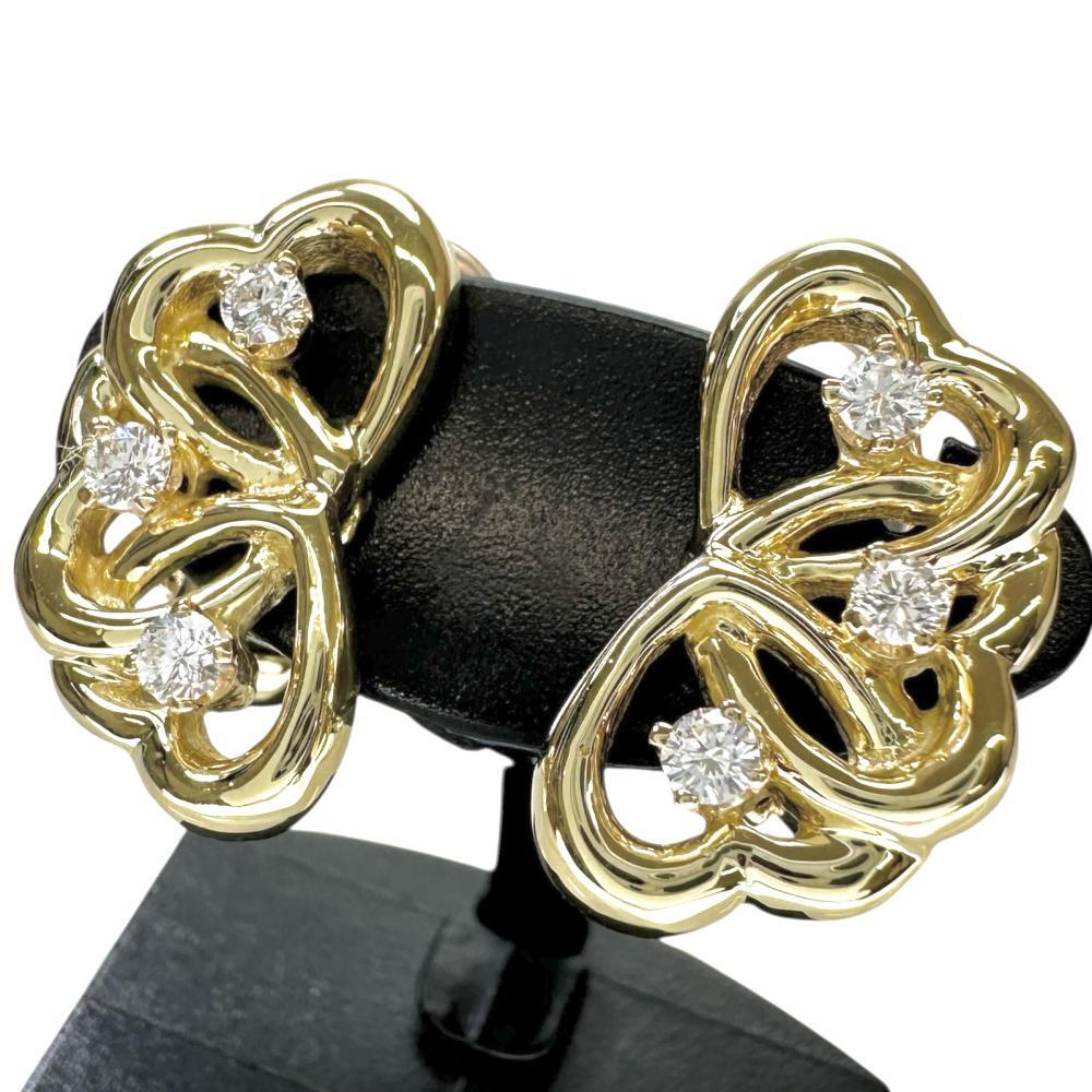 TIFFANY&Co./ティファニー ダイヤモンド6P イヤリング トリプルハート K18ゴールド 8.4g レディース拍卖