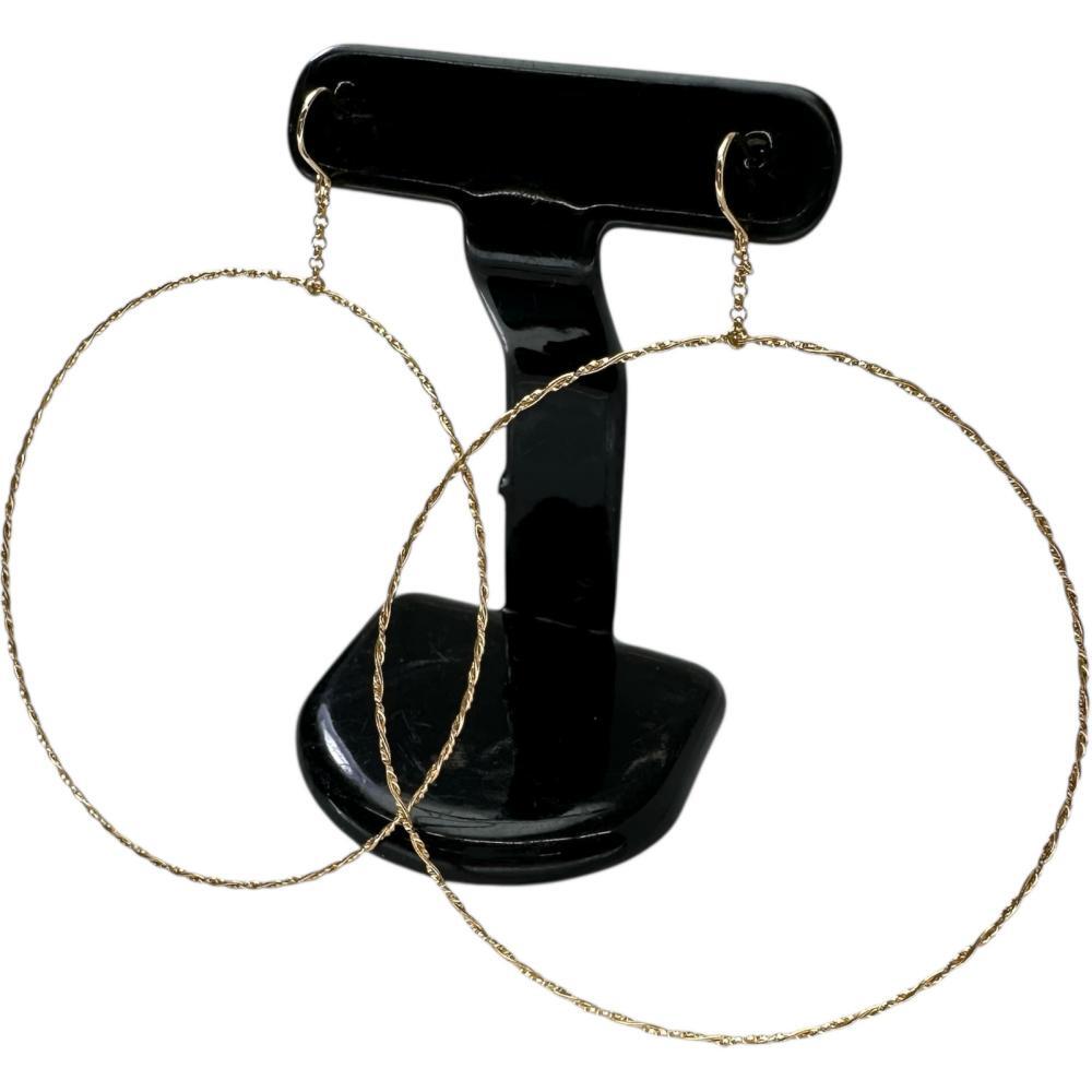 ラージフープ ピアス K18ゴールド 2.3g レディース拍卖