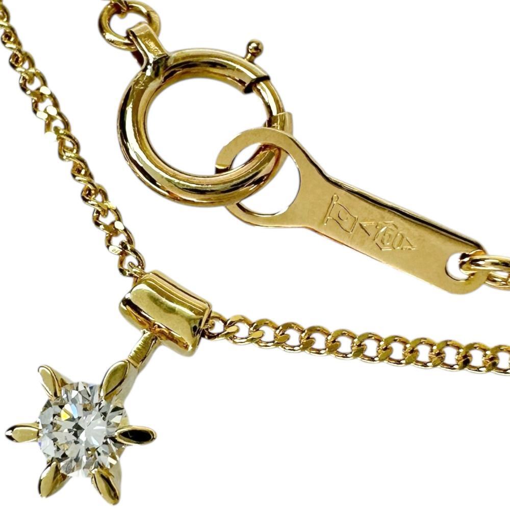 ダイヤモンド 0.11ct ネックレス K18ゴールド 2.1g 40cm レディース拍卖