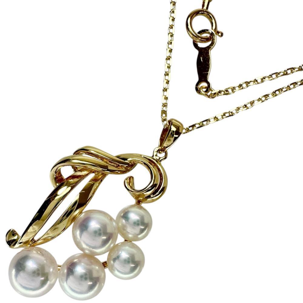 MIKIMOTO/ミキモト アコヤ真珠4.7~6.3mm ネックレス K18ゴールド 5.9g 40cm レディース拍卖