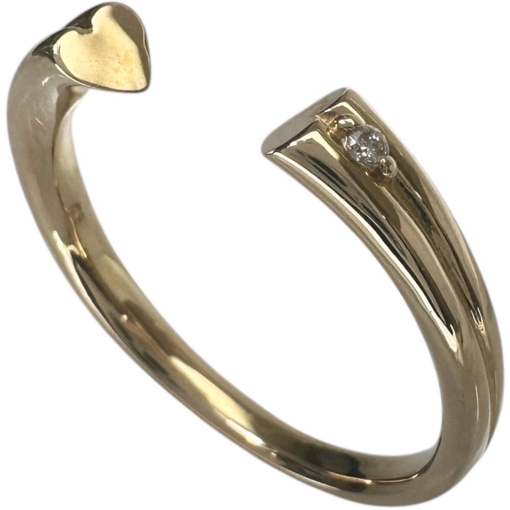 12号 ハートデザイン ダイヤモンド 0.01ct リング・指輪 K18ゴールド 2.8g レディース拍卖