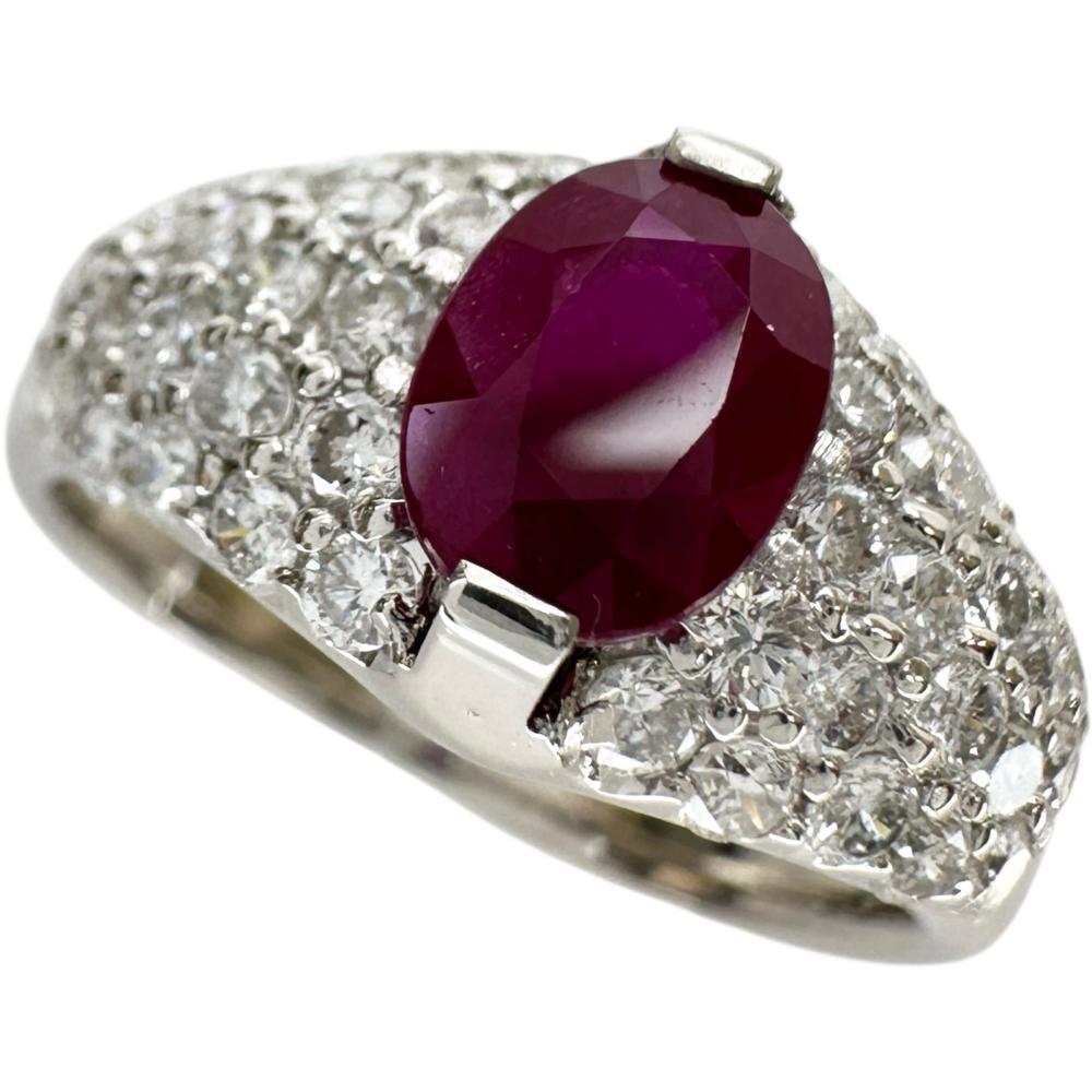 13号 ルビー 1.21ct ダイヤモンド 0.93ct リング・指輪 Pt900プラチナ 7.1g レディース拍卖