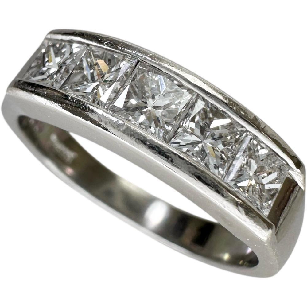 13号 一文字 ダイヤモンド 計1.00ct リング・指輪 Pt900プラチナ 6.4g レディース拍卖