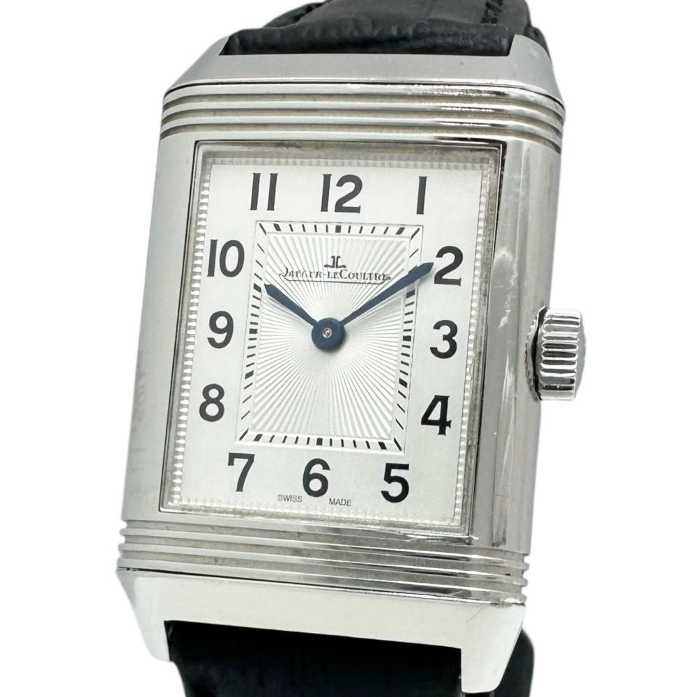 JAEGER-LECOULTRE/ジャガー・ルクルト レベルソ 211.8.44 OH済み 腕時計 ステンレス/レザー 手巻き シルバー文字盤 レディース拍卖