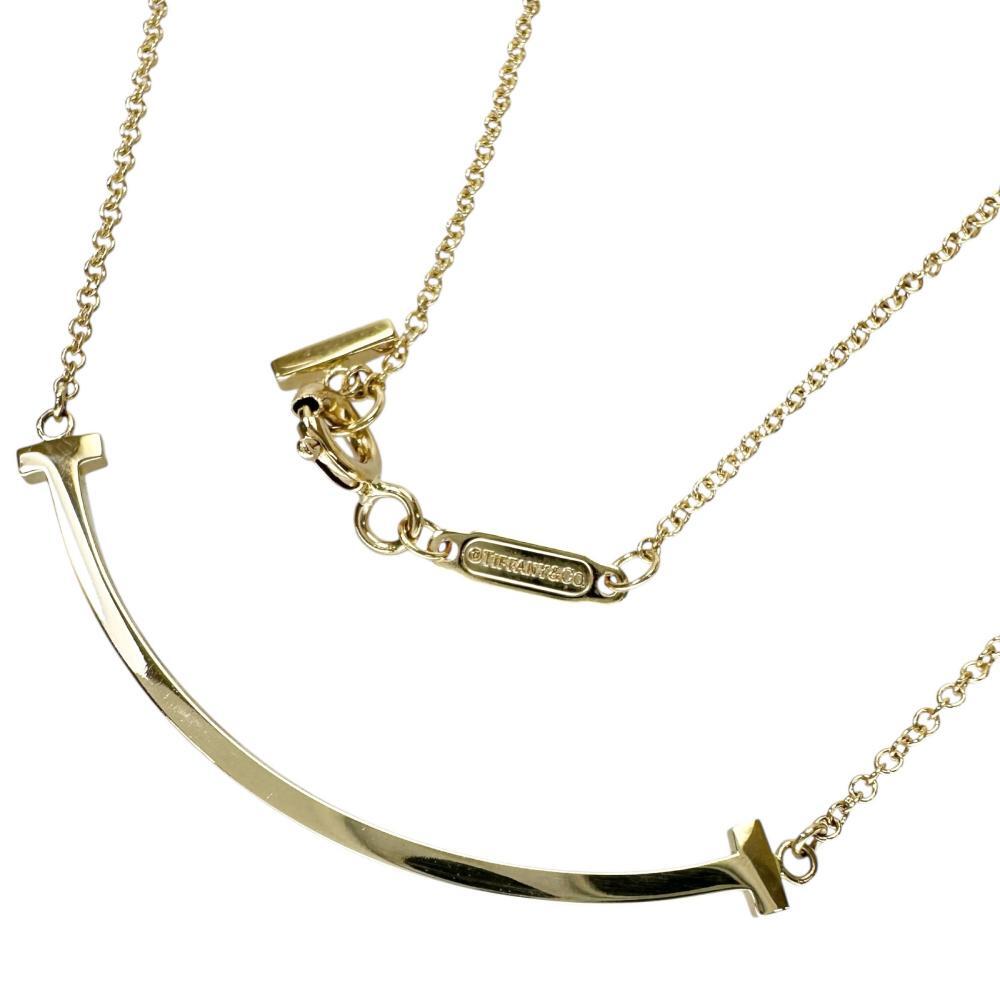 TIFFANY&Co./ティファニー Tスマイル スモール ネックレス K18ゴールド 2.9g 40.5/45.5cm レディース拍卖