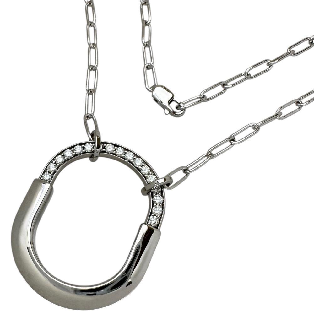 TIFFANY&Co./ティファニー ダイヤモンド 計0.33ct ネックレス ロック ミディアム K18WGホワイトゴールド 13.9g 45.5cm 231007 レディース拍卖