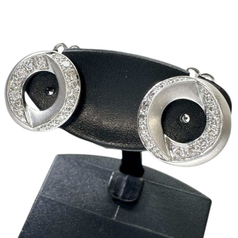 サークル ダイヤモンド ピアス K18WGホワイトゴールド 3.5g レディース拍卖