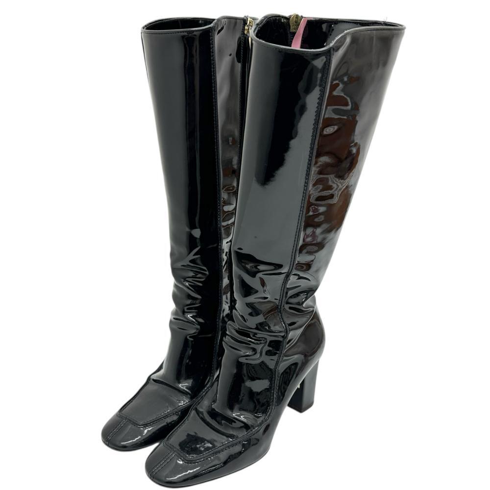 CELINE/セリーヌ ロングブーツ ブーツ エナメル ブラック レディース拍卖